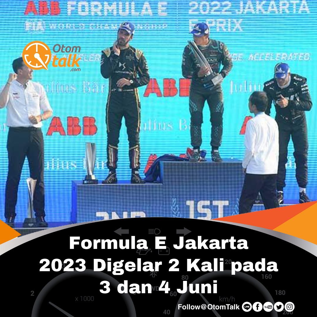 Jakarta akan menjadi tuan rumah balap mobil listrik Formula E pada tahun depan. Balapan akan digelar di Jakarta International E-Prix Circuit (Sirkuit Ancol), Ancol. 

Berdasarkan jadwal Formula E 2023, tercantum bahwa Jakarta akan kebagian menggelar balapan mobil listrik ini sebanyak dua kali pada bulan Juni 2023. Balap Formula E Jakarta akan berlangsung pada 3 dan 4 Juni 2023.

Musim depan, Formula E akan digelar 17 seri dengan seri pembuka di Meksiko pada 14 Januari. Kemudian balapan akan diakhiri oleh dua race di London pada 29 dan 30 Juli 2023.

Formula E 2023 juga akan memiliki tiga seri balapan baru, yakni di Cape Town (Afrika Selatan), Hyderabad (India), dan Sao Paolo (Brasil). Selain itu, masih ada dua seri balapan yang belum ditentukan lokasinya dan akan diumumkan di kemudian hari.

Berikut adalah jadwal lengkap Formula E 2023.

1. Mexico City: 14 Januari 2023
2. Diriyah, Arab Saudi: 27 Januari 2023
3. Diriyah, Arab Saudi: 28 Januari 2023
4. Hyderabad, India: 11 Februari 2023
5. Cape Town, Afrika Selatan: 25 Februari 2023
6. Sao Paolo, Brasil: 25 Maret 2023
7. Berlin, Denmark: 22 April 2023
8. Berlin, Denmark: 23 April 2023
9. Monaco: 6 Mei 2023
10. TBC: 20 Mei 2023
11. Jakarta, Indonesia: 3 Juni 2023
12. Jakarta, Indoensia: 4 Juni 2023
13. TBC: 24 Juni 2023
14. Roma, Italia: 15 Juli 2023
15. Roma, Italia: 16 Juli 2023
16. London, Inggris: 29 Juli 2023
17. London, Inggris: 30 Juli 2023
