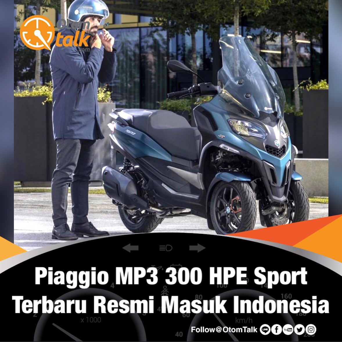 Piaggio MP3 300 HPE Sport terbaru akhirnya resmi masuk Indonesia.

Motor roda tiga ini pertama kali masuk Indonesia pada 2012 melalui Piaggio MP3 125 Yourban. 

Kendaraan ini memiliki keunikan yakni terdapat roda depan ganda yang diklaim lebih menyenangkan dan aman di berbagai macam kondisi jalan. Kemampuan pengereman juga menjadi lebih optimal.

“Piaggio MP3 300 hpe Sport merupakan komitmen berkelanjutan PT Piaggio Indonesia dalam menghadirkan solusi mobilitas perkotaan yang cerdas. Kami senang dapat memberikan pengalaman berkendara terbaik dengan cara paling nyaman, modis dan canggih,” kata Marco Noto La Diega, Managing Director & Country CEO PT Piaggio Indonesia.

Piaggio MP3 menggunakan mesin 300 cc satu silinder 4 valve berpendingin cairan. Jantung pacu ini mampu menghadirkan output sebesar 25.8 hp pada 7.750 rpm dan torsi maksimum 26.1 Nm pada 6.250 rpm. 

Motor ini hadir dalam dua pilihan warna yakni Blue Oxygen dan Argento Cometa. Piaggio MP3 300 HPE Sport

Jangan kelewatan karena unit terbatas. Segera hubungi dealer resmi Piaggio di kota anda.

Hubungi @vesparkindo untuk dealer resmi Sumut, Aceh, Pekanbaru
061-456-5454 WA 0815-21-595959